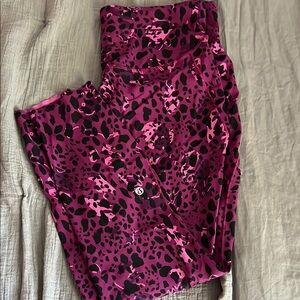 Lululemon Pink and Black Leopard Print Pants